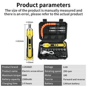 Cordless Electric Screwdriver 6.8V USB Rechargeable for Household Use with Magnetic Bits